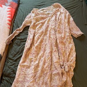 Magnolia Pearl Pink and Cream Paisley Long Sleeve Dress